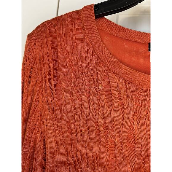 City Girl Nancy Bolen Womens L/XL Orange with Sequins Sweater Tunic - Picture 3 of 12